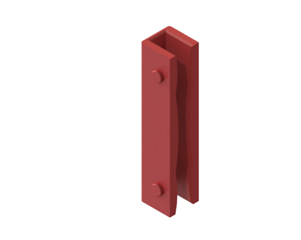Geleideschoen-inzetstukken speciale profielen van ACLATHAN®-KH, rood, bol, lengte L = 125 mm
