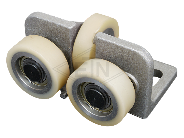 Rolgeleider GG 1, 115 x 65 x 65 mm, voor tegen weight, housing spec. alu, 2 x rollen ø 50 x 18 mm, 1 x rol ø 50 x 15 mm