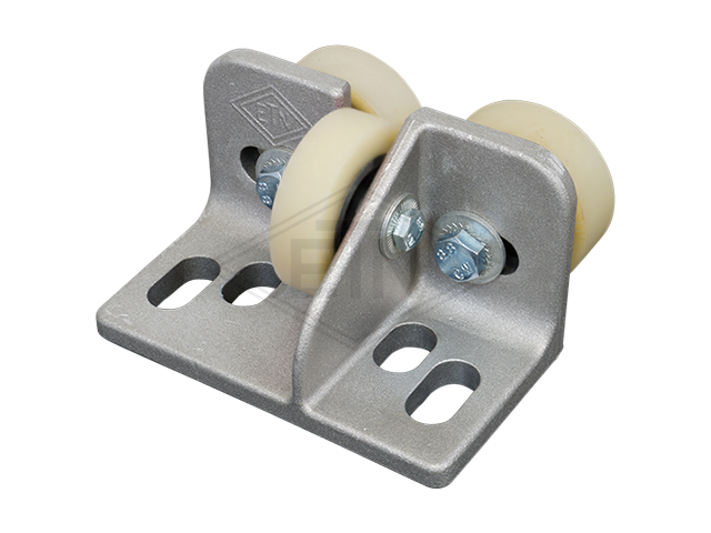Rolgeleider GG 1, 115 x 65 x 65 mm, voor tegen weight, housing spec. alu, 2 x rollen ø 50 x 18 mm, 1 x rol ø 50 x 15 mm