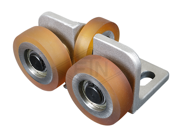 Rolgeleider GG 7, 115 x 65 x 65 mm, voor tegen weight, housing spec. alu, 2 x rollen ø 60 x 18 mm, 1 x rol ø 50 x 15 mm