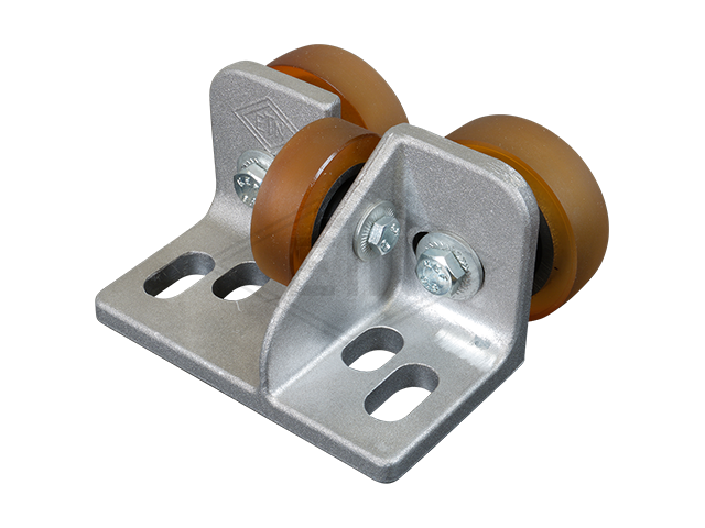 Rolgeleider GG 7, 115 x 65 x 65 mm, voor tegen weight, housing spec. alu, 2 x rollen ø 60 x 18 mm, 1 x rol ø 50 x 15 mm