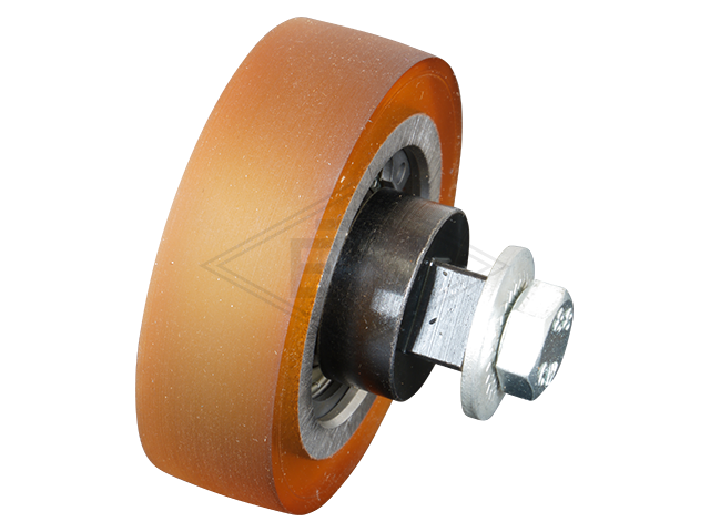 Rolgeleider GG 7, 115 x 65 x 65 mm, voor tegen weight, housing spec. alu, 2 x rollen ø 60 x 18 mm, 1 x rol ø 50 x 15 mm