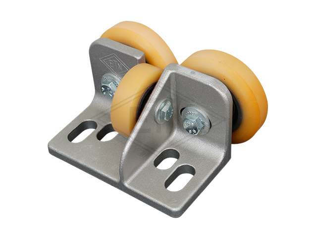 Rolgeleider GG 5, 115 x 65 x 65 mm, voor tegen weight, housing spec. alu, 2 x rollen ø 70 x 20/12 mm, 1 x rol ø 50 x 15 mm