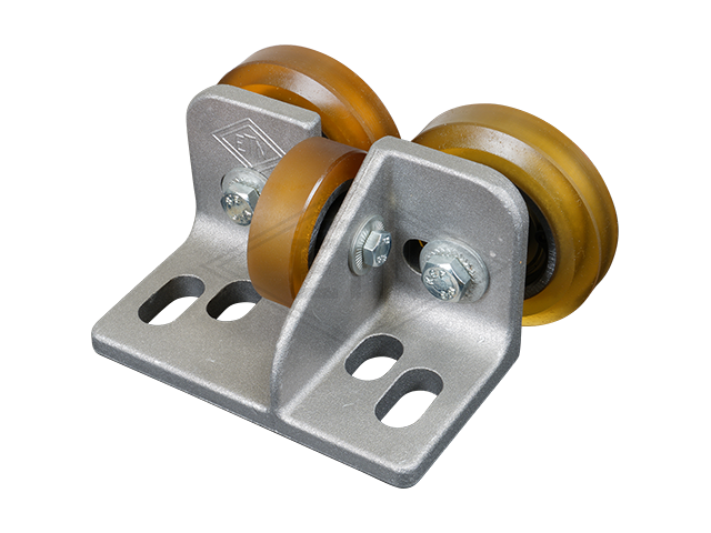 Rolgeleider GG 8, 115 x 65 x 65 mm, voor tegen weight, housing spec. alu, 2 x rollen ø 70 x 20/12 mm, 1 x rol ø 50 x 15 mm