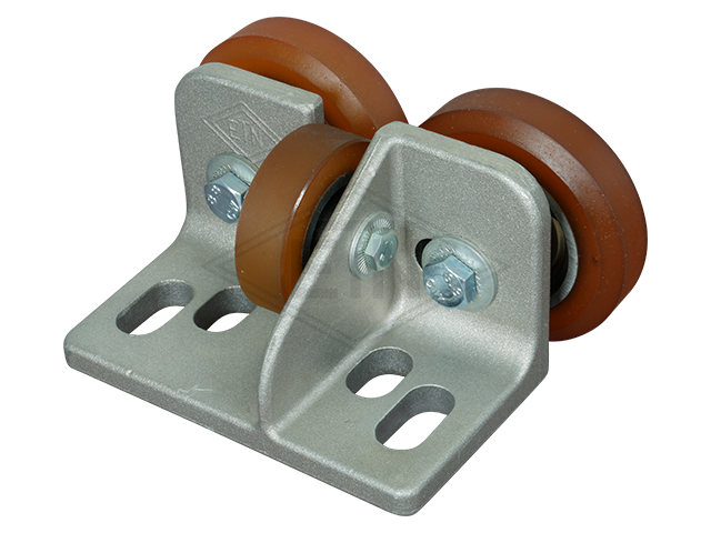 Rolgeleider GG 6, 115 x 65 x 65 mm, voor tegen weight, housing spec. alu, 2 x rollen ø 70 x 20/12 mm, 1 x rol ø 50 x 15 mm
