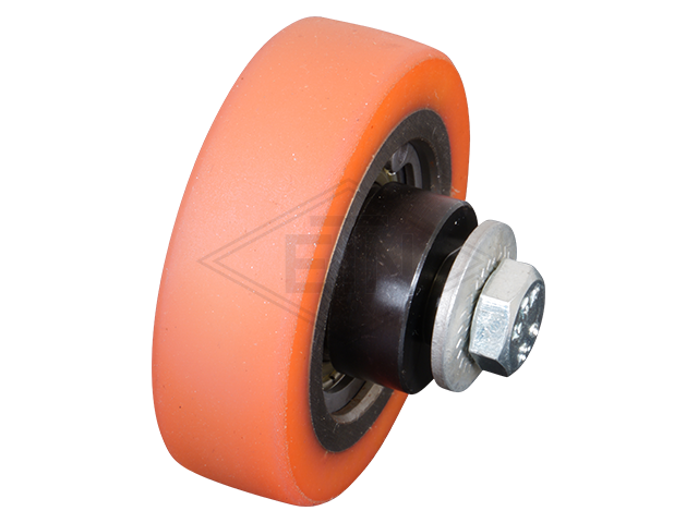 Rolgeleider GGW 2, 100 x 90 x 70 mm, voor counterweight, voor haaks rail housing spec. staal verzinkt 2 x rollen ø 60 x 18 mm, hole spacing 60 mm