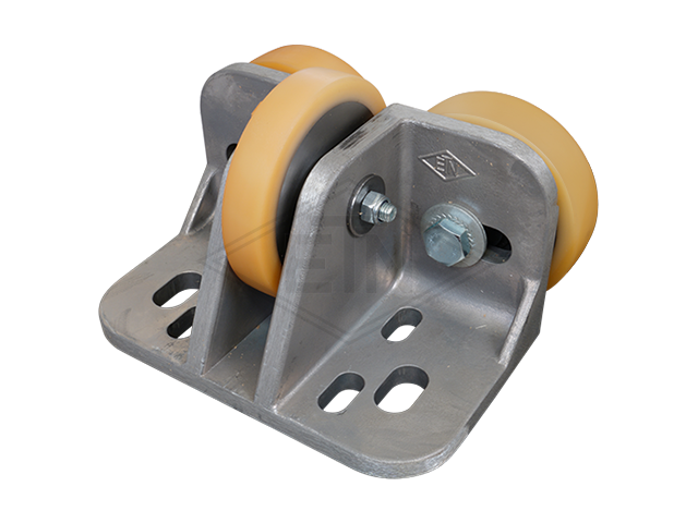 Rolgeleider FK 1, 190 x 115 x 100 mm, voor cabin, housing spec. alu, 2 x rollen ø 100/20 x 25 mm, 1 x rol ø 100/15 x 20 mm, cores staal