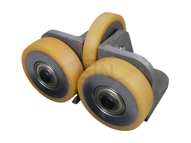 Rolgeleider FK 2, 190 x 115 x 100 mm, voor cabin, housing spec. alu, 2 x rollen ø 100 x 30 mm, 1 x rol ø 100 x 20 mm
