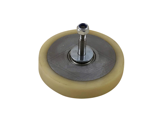 Rolgeleider FK 2, 190 x 115 x 100 mm, voor cabin, housing spec. alu, 2 x rollen ø 100 x 30 mm, 1 x rol ø 100 x 20 mm