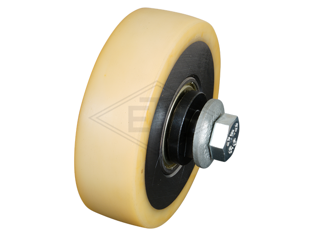Rolgeleider FK 2, 190 x 115 x 100 mm, voor cabin, housing spec. alu, 2 x rollen ø 100 x 30 mm, 1 x rol ø 100 x 20 mm