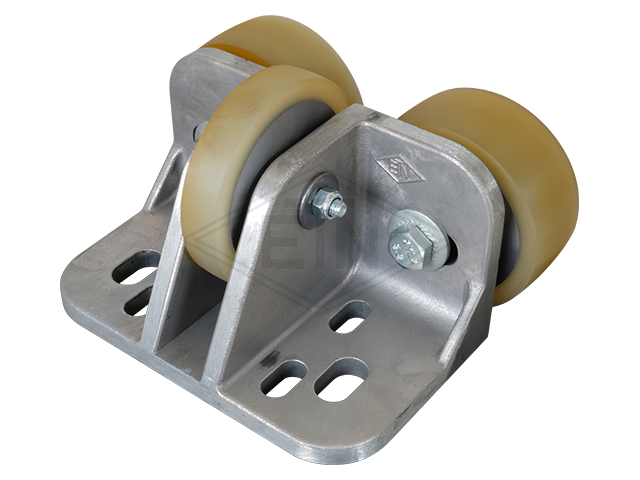 Rolgeleider FK 3-S, 190 x 115 x 100 mm, voor cabin, housing spec. alu, 2 x rollen ø 100/20 x 40 mm, 1 x rol ø 100/15 x 20 mm, cores staal
