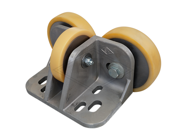 Rolgeleider FK 4, 190 x 115 x 100 mm, voor cabin, housing spec. alu, 2 x rollen ø 125/20 x 30 mm, 1 x rol ø 100/15 x 20 mm, cores staal
