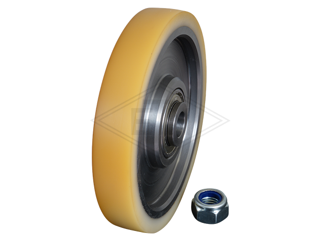 Rolgeleider FK 9, 280 x 175 x 130 mm, voor car, housing spec. staal galvanize, 2 x rollen ø 200 x 40 mm, 1 x rol ø 150 x 25 mm, cores staal
