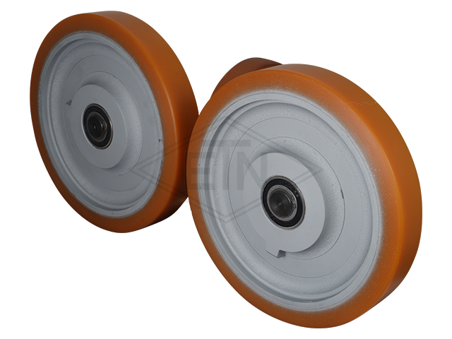 Rolgeleider FK 10, 370 x 175 x 130 mm, voor cabin, housing spec. staal verzinkt 2 x rollen ø 250 x 40 mm, 1 x rol ø 150 x 25 mm