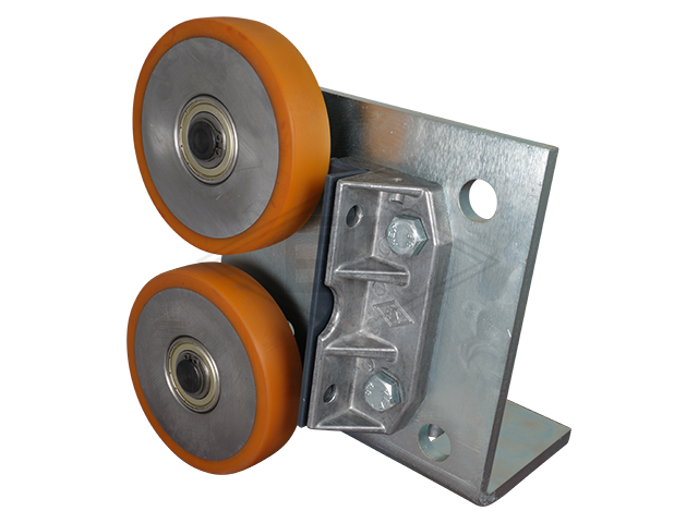 Rolgeleider RS 2, 200 x 200 x 115 mm, voor L-frames, housing spec. staal verzinkt 2 x rollen ø 125/20 x 30 mm, HMSG/EM 16 PE