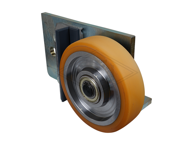 Rolgeleider RS 5, 220 x 150 x 75 mm, voor L-frames, housing spec. staal verzinkt 1 x rol ø 150/20 x 40 mm, HMSG/EM 16 PE
