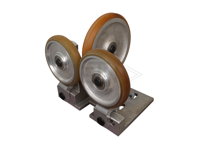 Spring-loaded rolgeleider RFG 5, housing spec. aluminium 1 x rol ø 200/20 x 30 mm, 2 x rollen ø 150/20 x 30 mm