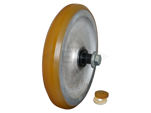 Spring-loaded rolgeleider RFG 3, housing spec. aluminium 3 x rollen ø 200/20 x 30 mm