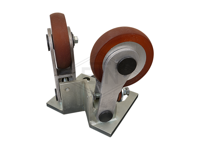 Spring-loaded rolgeleider RFGW 2, voor haaks rail housing spec. staal verzinkt 2 x rollen ø 100/20 x 25 mm, rollen damped, spherical