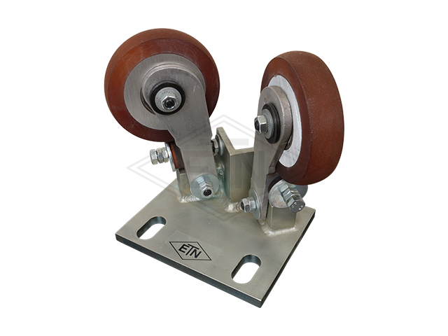 Spring-loaded rolgeleider RFGW 2, voor haaks rail housing spec. staal verzinkt 2 x rollen ø 100/20 x 25 mm, rollen damped, spherical