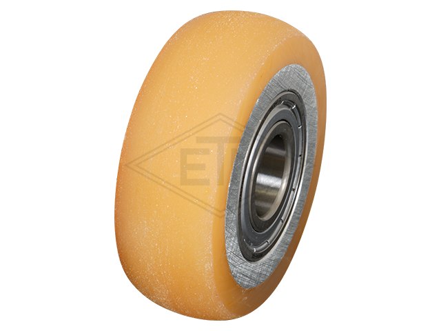 Spring-loaded rolgeleider RFGW 1, voor haaks rail housing spec. staal verzinkt 2 x rollen ø 75/20 x 25 mm, rollen damped, spherical