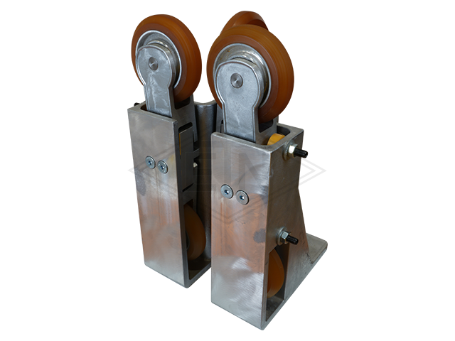 Tandem rolgeleider TRF 100, housing aluminium 6 x rollen ø 100/20 x 25 mm, rollen damped en individual adjustable, dampers VU 93°
