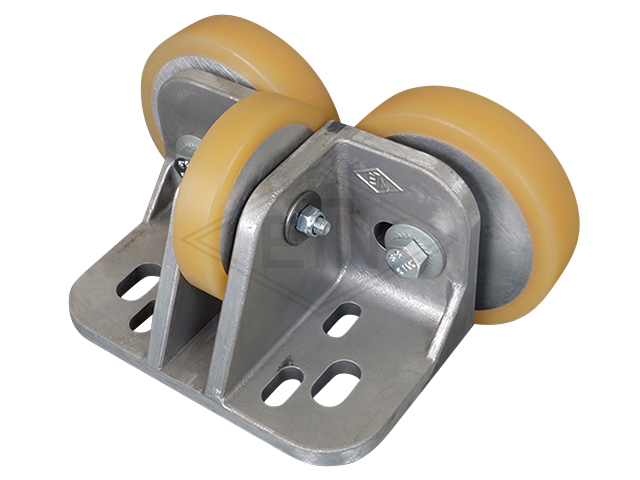 Rolgeleider FK-AL 4-S, 190 x 115 x 100 mm, voor cabin, housing spec. alu, 2 x rollen ø 125/20 x 30 mm, 1 x rol ø 100/15 x 20 mm, cores aluminium