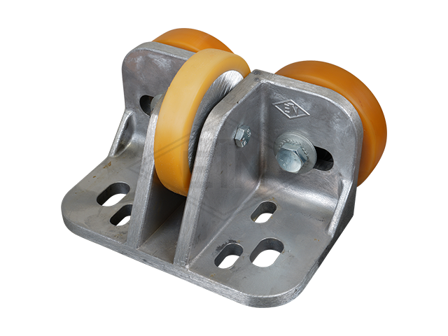Rolgeleider FK-AL 1, 190 x 115 x 100 mm, voor cabin, housing spec. alu, 2 x rollen ø 100/20 x 25 mm, 1 x rol ø 100/15 x 20 mm, cores aluminium