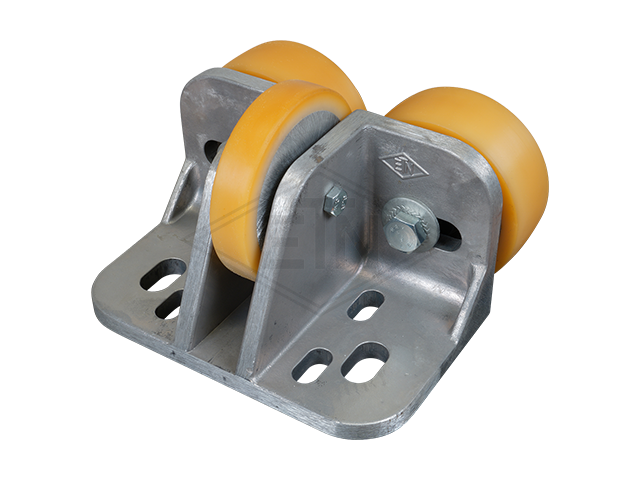 Rolgeleider FK-AL 3, 190 x 115 x 100 mm, voor cabin, housing spec. alu, 2 x rollen ø 100/20 x 40 mm, 1 x rol ø 100/15 x 20 mm, cores aluminium