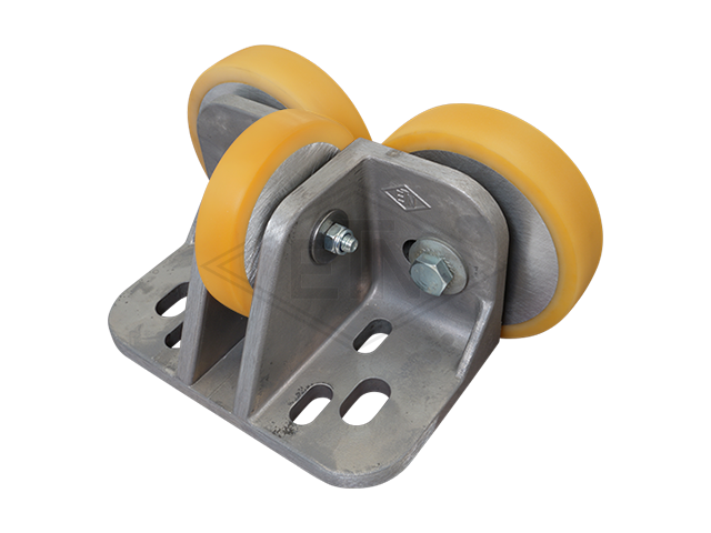 Rolgeleider FK-AL 4, 190 x 115 x 100 mm, voor cabin, housing spec. alu, 2 x rollen ø 125/20 x 30 mm, 1 x rol ø 100/15 x 20 mm, cores aluminium