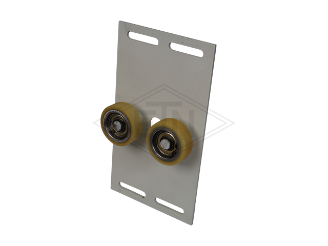 Carrier voor automatic deuren Plaat 180 x 100 x 3 mm, 2 x rollen ø 40/10 x 15mm