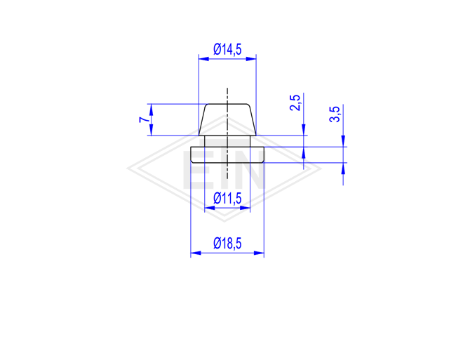 Stop rubber voor sliding deur (Snap-in buffer)