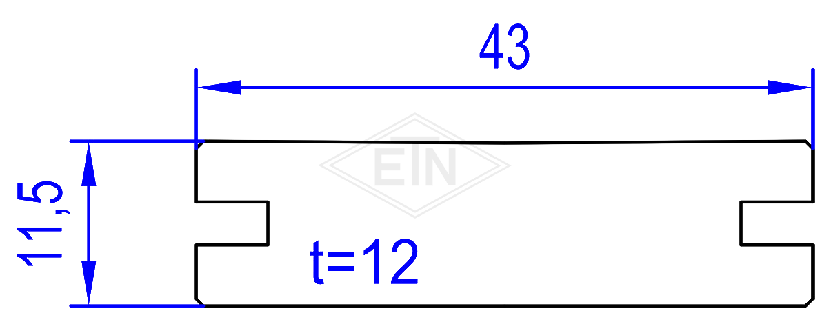 Deurgeleider voor sliding deur 43 x 12 x 11,5 mm, ETN ® -HM-1000