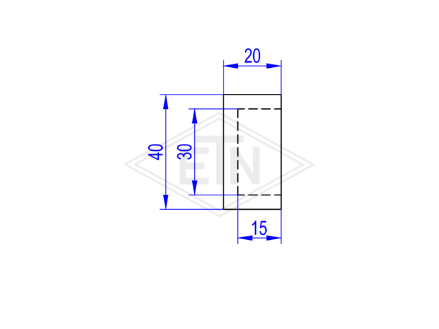 Geleideschoen 40 x 20 x 9,0 mm, met groef ETN ® -HM-1000