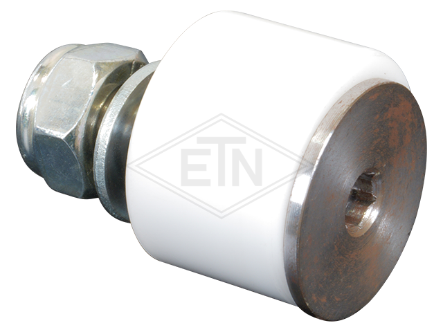 Tegenrol POM ø 30/M10 x 41 mm, excentrisch met centrisch as M10 x 41 mm