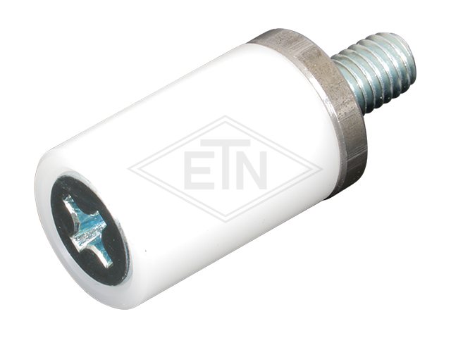 Deurgeleider PA6 / staal Rol ø 15 x 22 mm, staal plaat 3 mm, met tegen schroef M6 x 35 mm