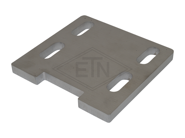 Adapter plaat 120 x 117 x 10 mm, voor WSMLN in combination met PECU inzetstuk aluminium