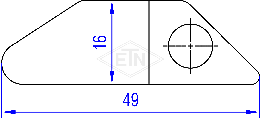 Lock hook 49 x 12 x 16 mm ETN ® -HM 1000, drill ø 8,4 mm