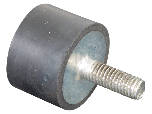 Rubber-metall-buffer ø 25 x 17 mm, 1 buiten schroefdraad M6 x 18 mm