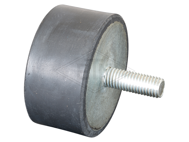 Rubber-metal-buffer ø 60 x 30 mm type D, 65°±5° Shore, 1 buiten schroefdraad M10 x 28 mm