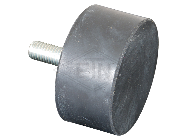 Rubber-metal-buffer ø 60 x 30 mm type D, 65°±5° Shore, 1 buiten schroefdraad M10 x 28 mm