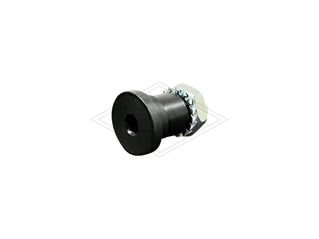 As voor door-roller ø25/17/M12 x 36 mm, centrisch buiten schroefdraad surface gebruineerd incl. spacer ring zeskant thin moer en serrated veerring