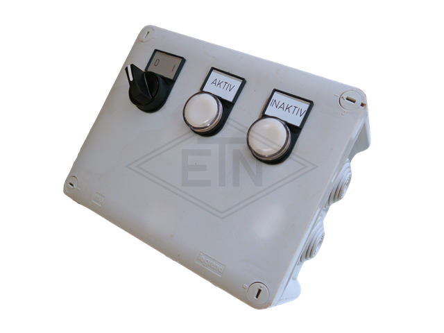 Electric control box voor Pit-Save voor folding en unfolding (voor 1 paar), control box met switch voor folding en unfolding en indicator lights voor active en inactive position