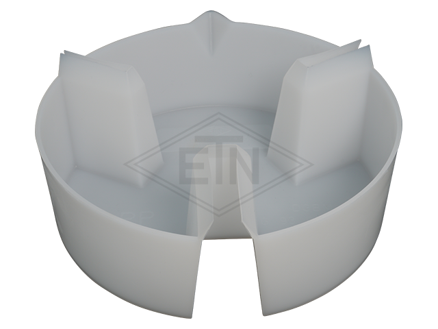 Oil collecting reservoir rond ø 160, voor rail 5-16 mm, hoogte 50 mm, wit colored