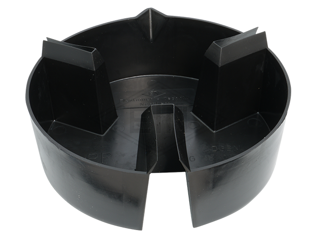 Oil collecting reservoir rond ø 160 mm, voor rail 5-16 mm, hoogte 50 mm, zwart colored