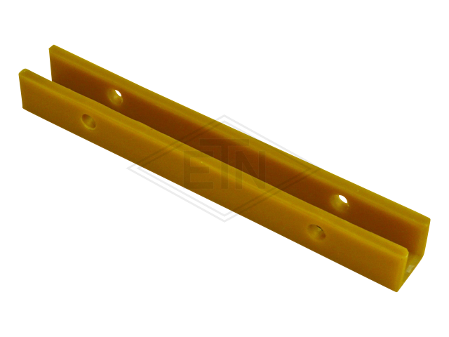 Inzetstuk EMU 16 PU, 216 x 26 x 29 mm, met 4 bore-holes, voor rail 16 mm