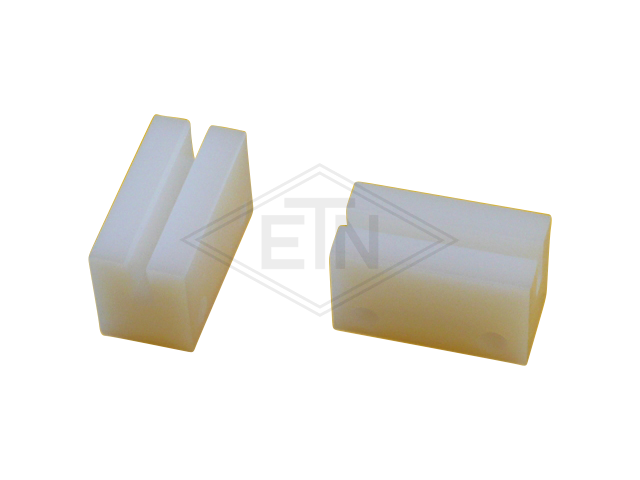 Inzetstuk 60 x 30 x 37 mm, voor rail breedte 5 mm, PE 1000, natural
