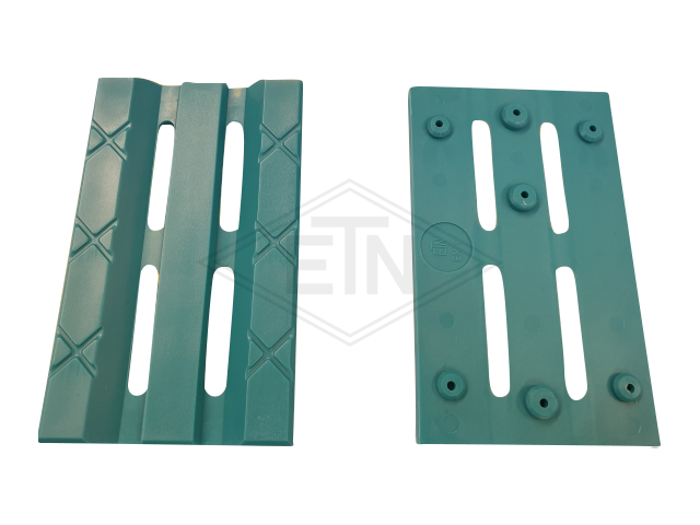 Geleiderhouder inzetstuk EM 9 PA6+ADD - turquise/blue- voor geleiderhouder HSM + WSM, 140 x 29,5 x 30 mm, voor rails 9 mm