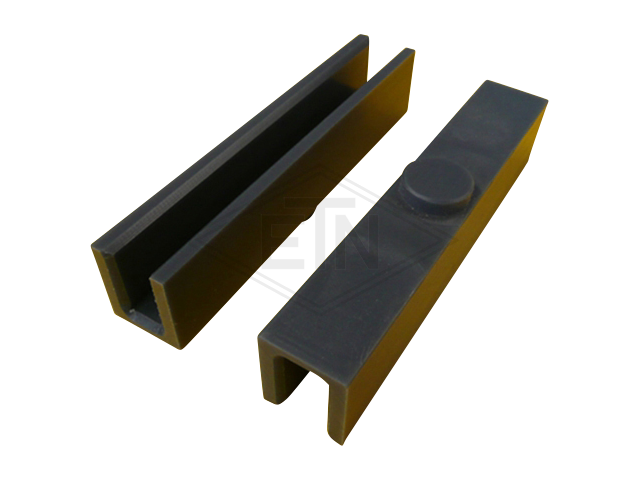 Inzetstuk 14 PE, 160 x 28 x 32 mm, 1 naps on de back side, voor rail 14 mm, ETN ® -HM-1000