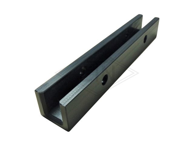 Inzetstuk EMU 14 PE, 176 x 29 x 26 mm, met 4 bore-holes, voor rail 14 mm